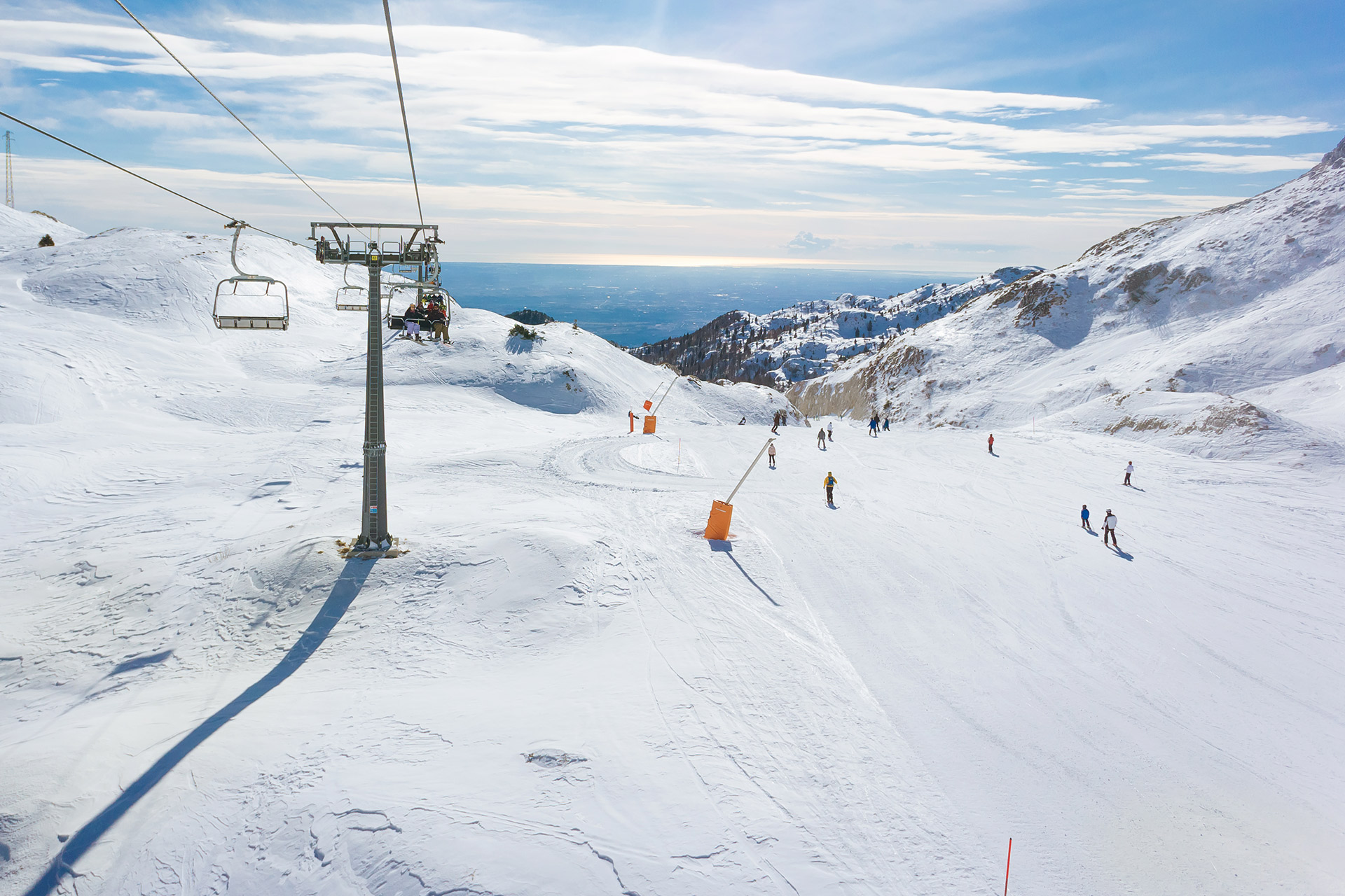Piancavallo Italy bluebird skiing day