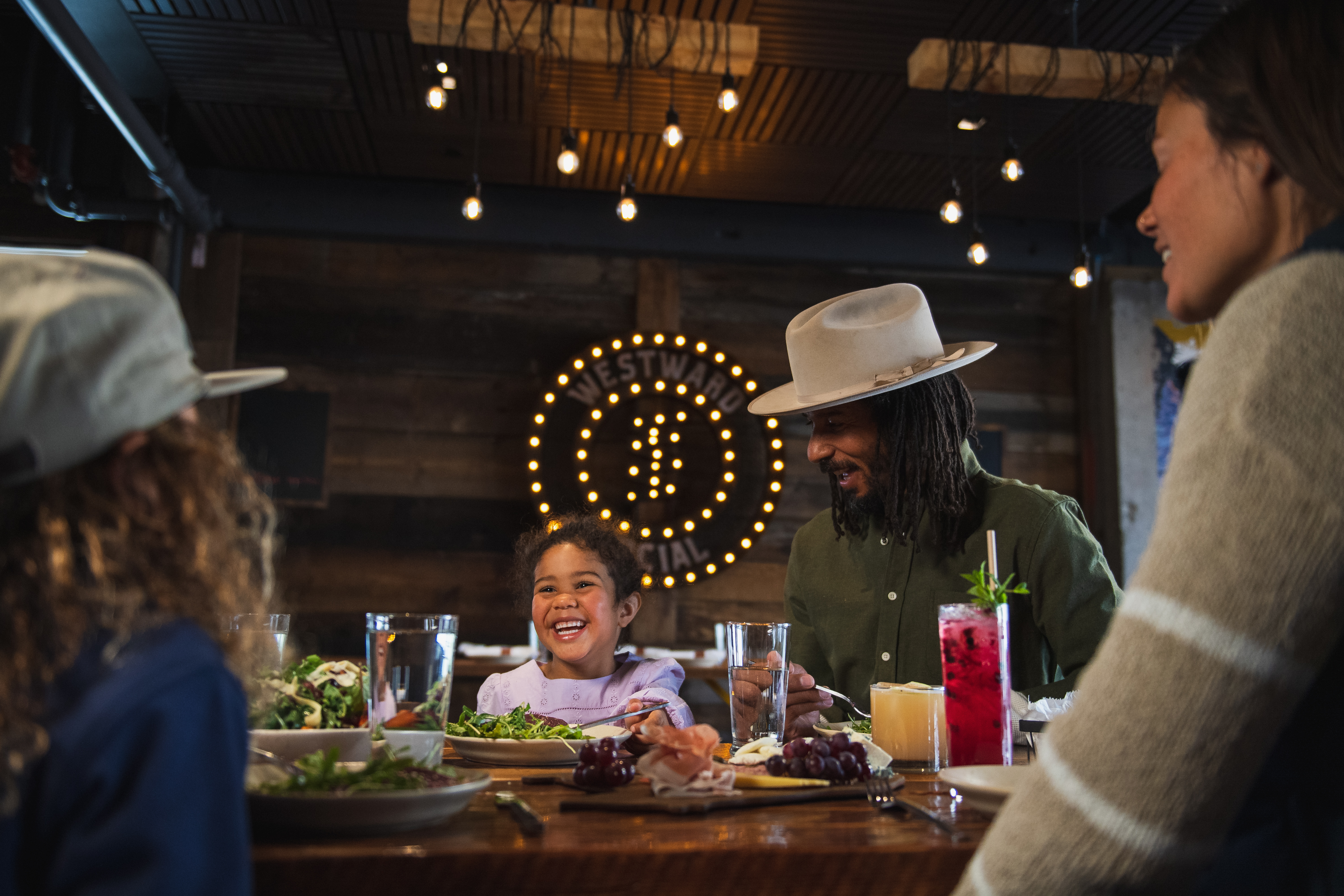 Family enjoying a meal together