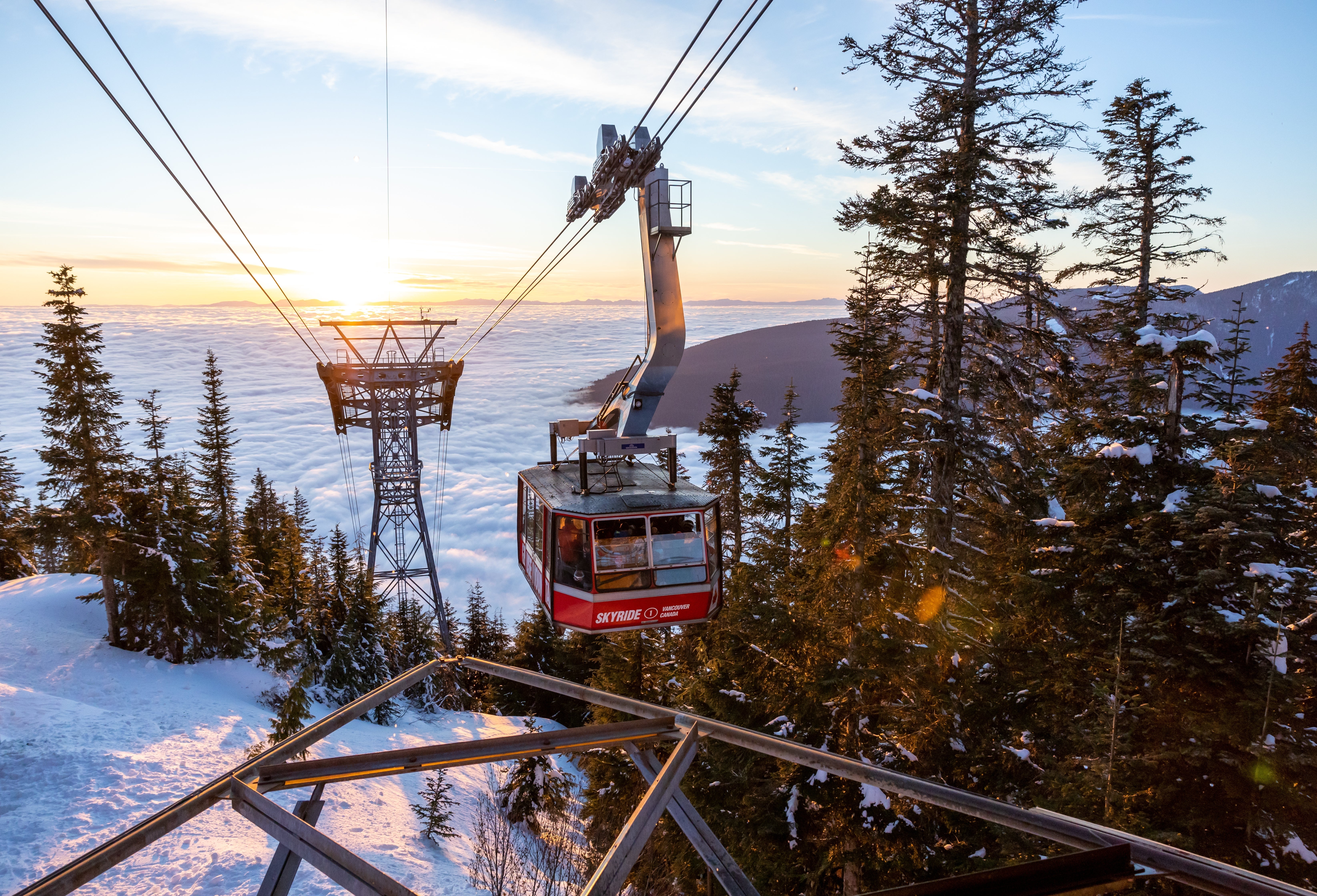 Top of the Grouse Mountain sky ride above the clouds