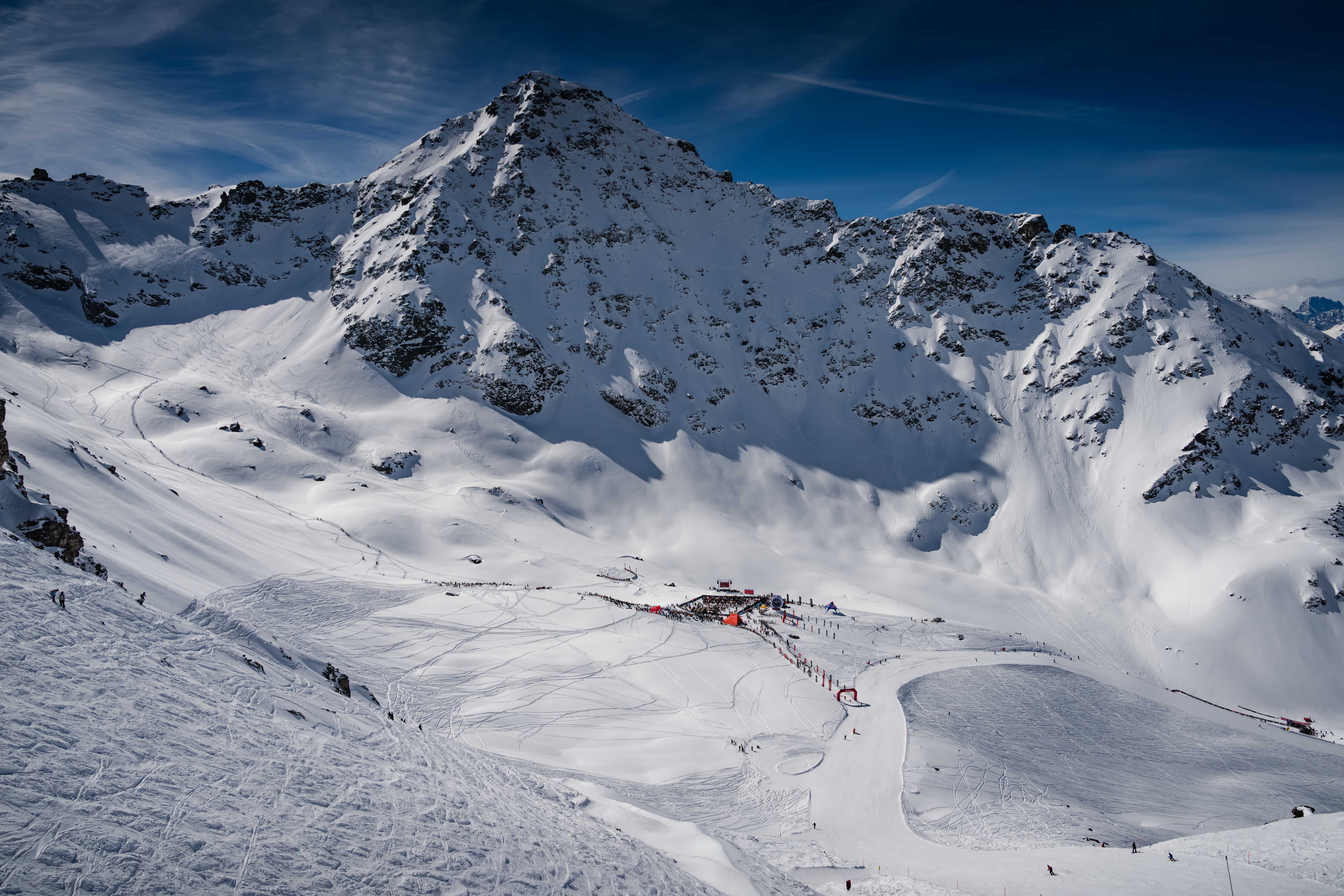 Aerial view of Verbier Ski Resort on a sunny day