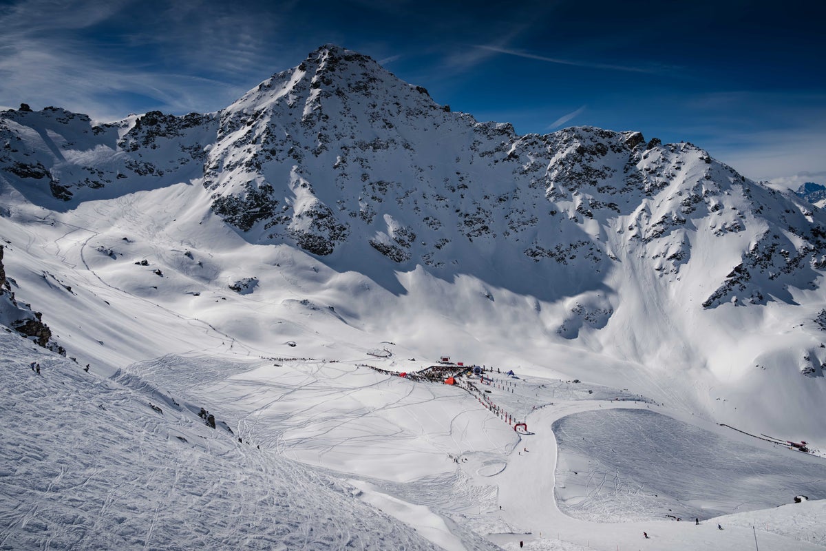 Aerial view of Verbier Ski Resort on a sunny day