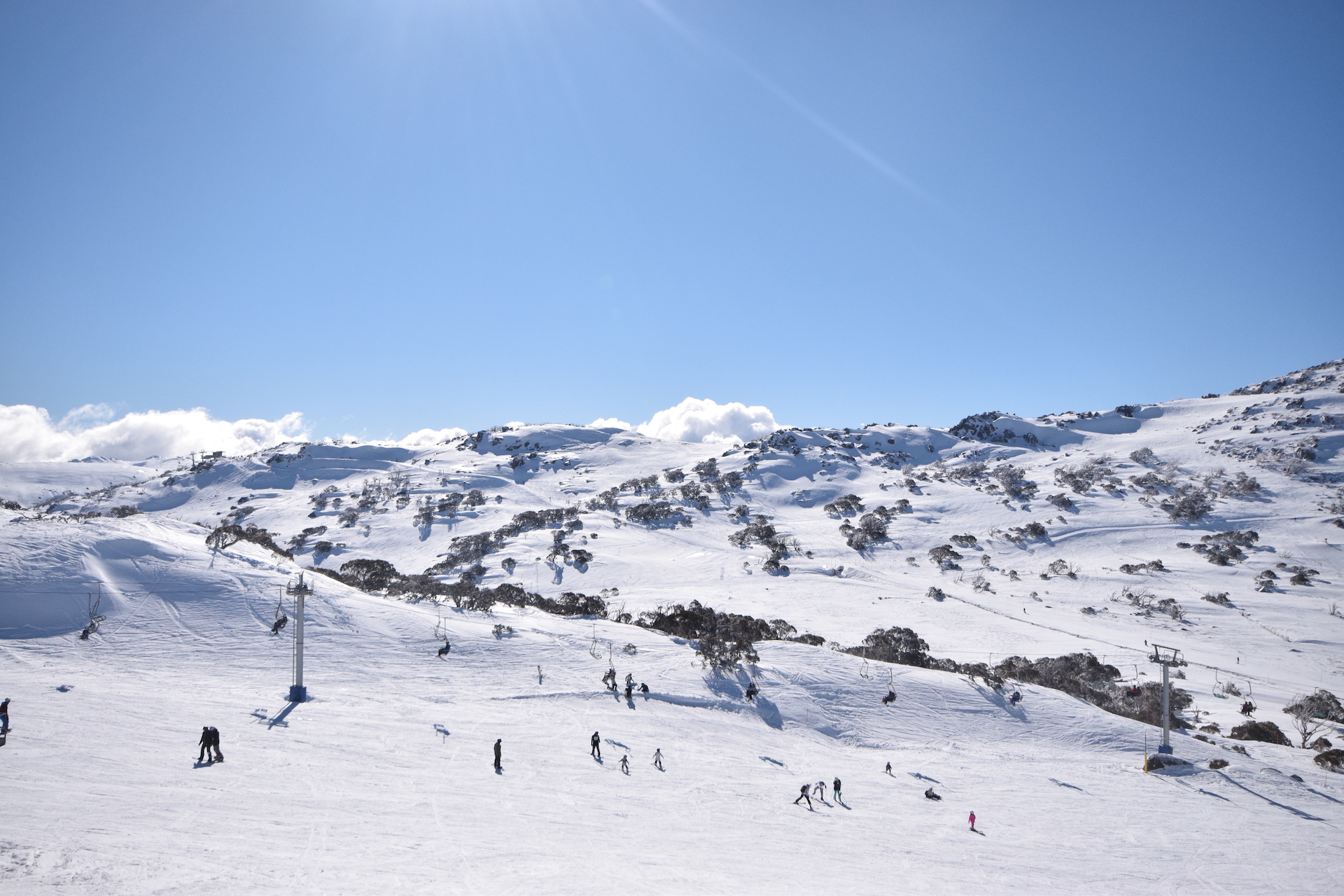 Bluebird day at Perisher Valley Ski Resort
