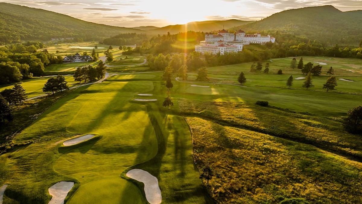 Aerial of Omni Mt. Washington golf course in summer