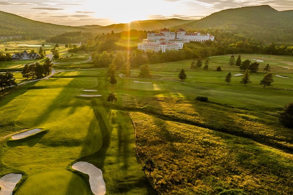 Aerial of Omni Mt. Washington golf course in summer
