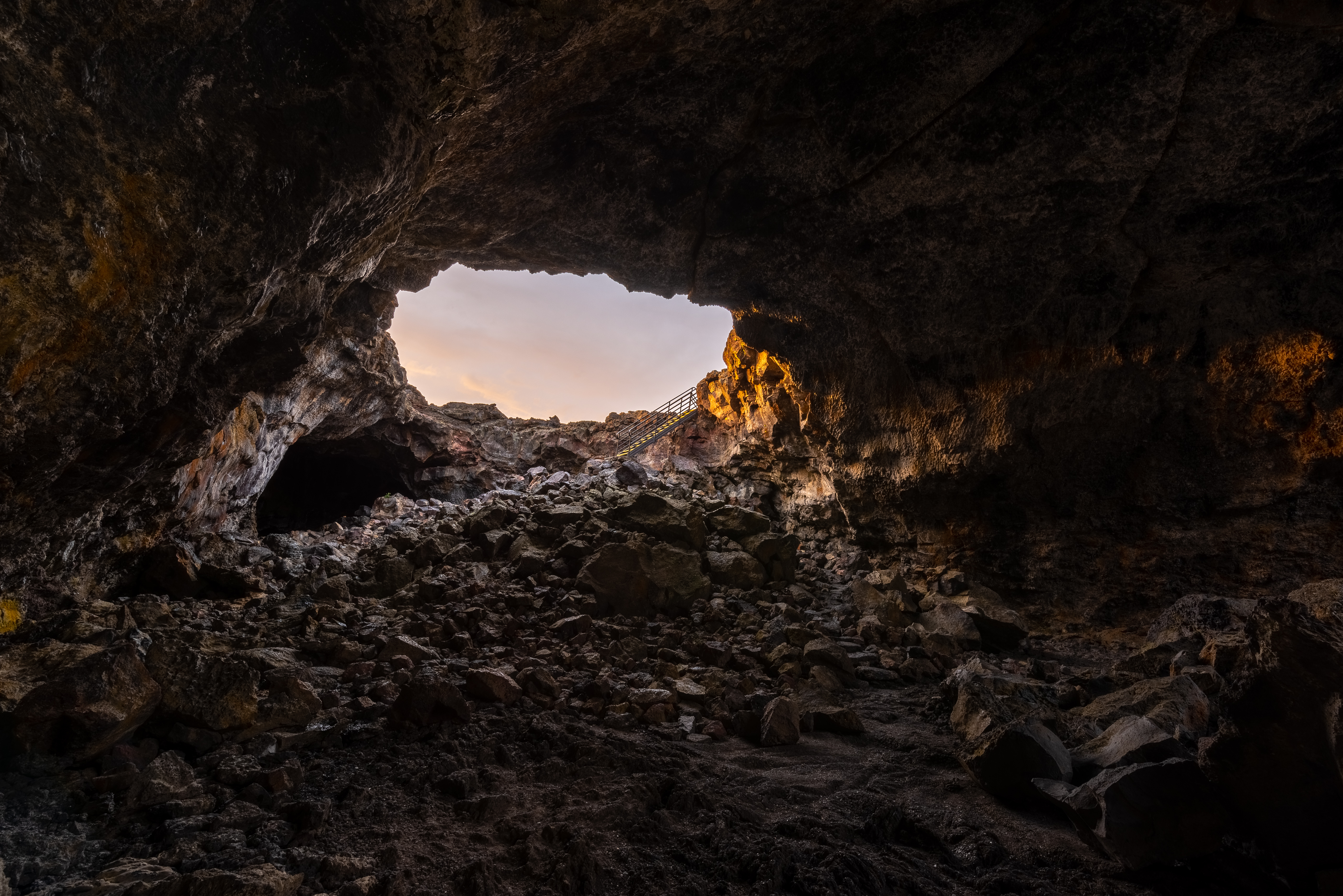 Opening of volcano at Craters of the Moon National Monument in Idaho