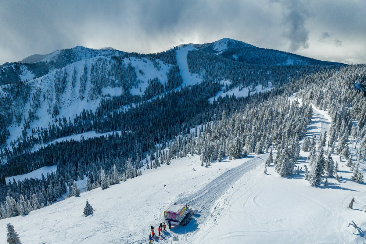 Aerial of Red Mountain cat skiing experience