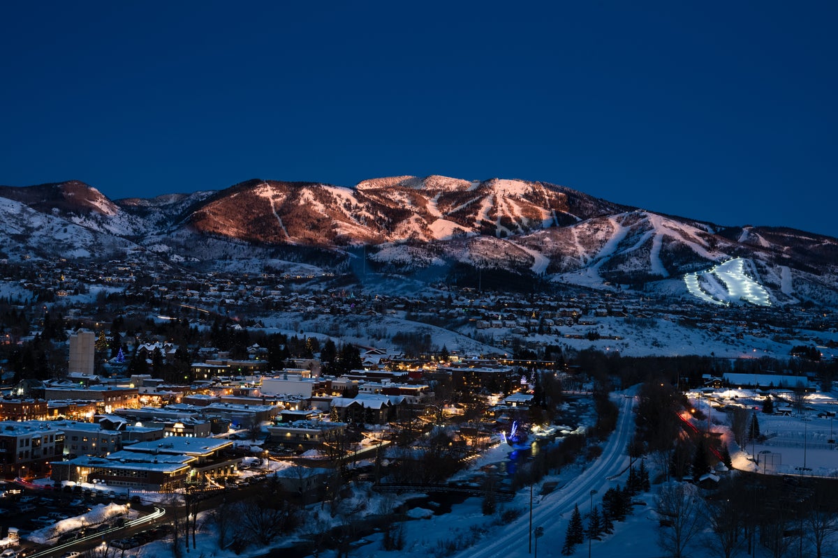 Steamboat Ski Resort at dusk