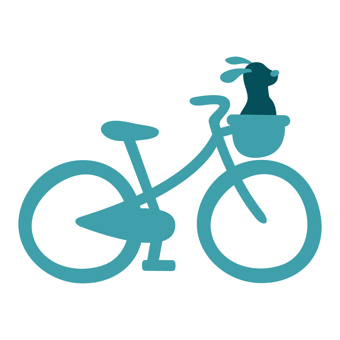 Dog in Bicycle Basket Icon