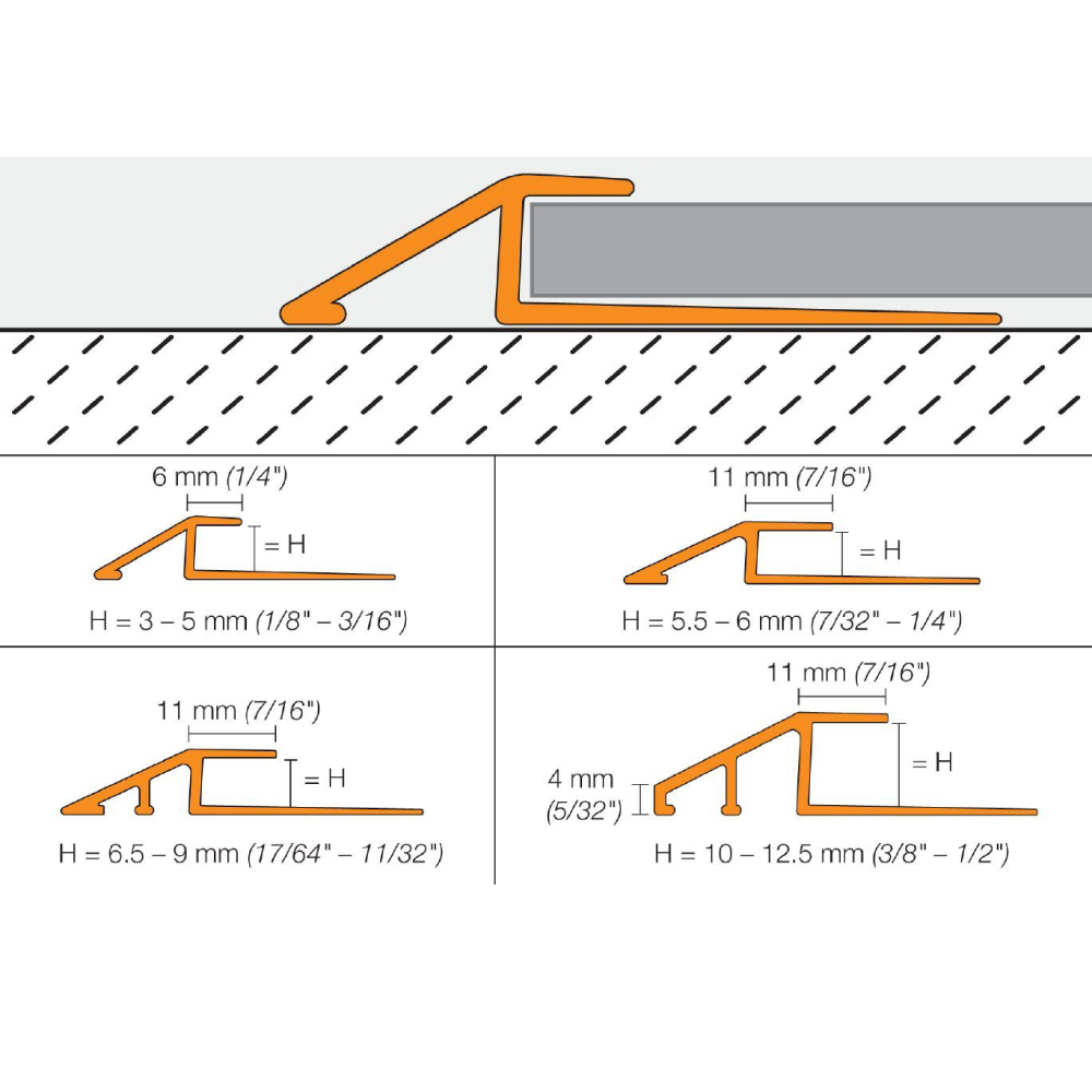 Vinpro-U Reducer 7/32IN Alum Brush Nickel