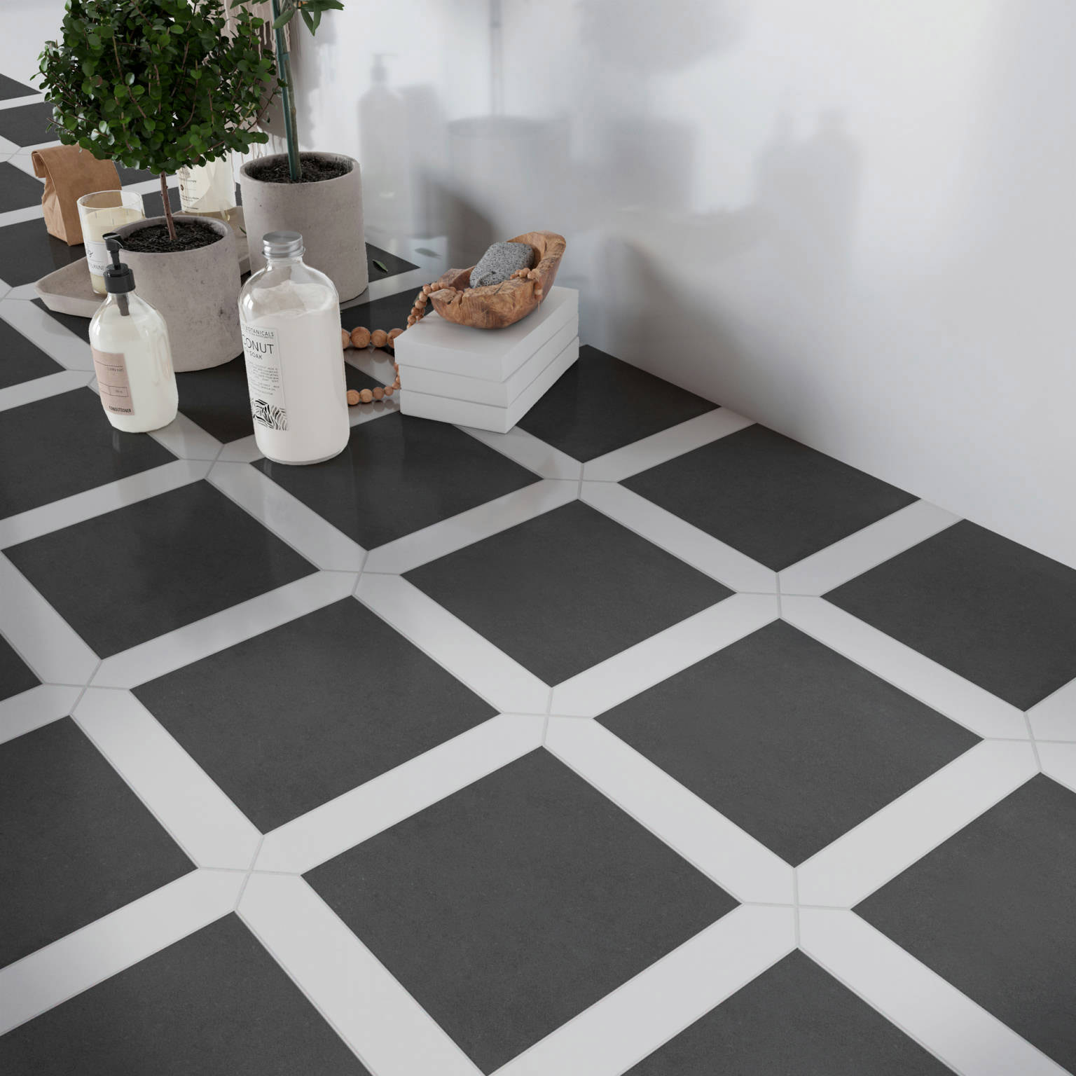 Floor Square - T-156816-FLR-BLK-FT-7X7-SMM