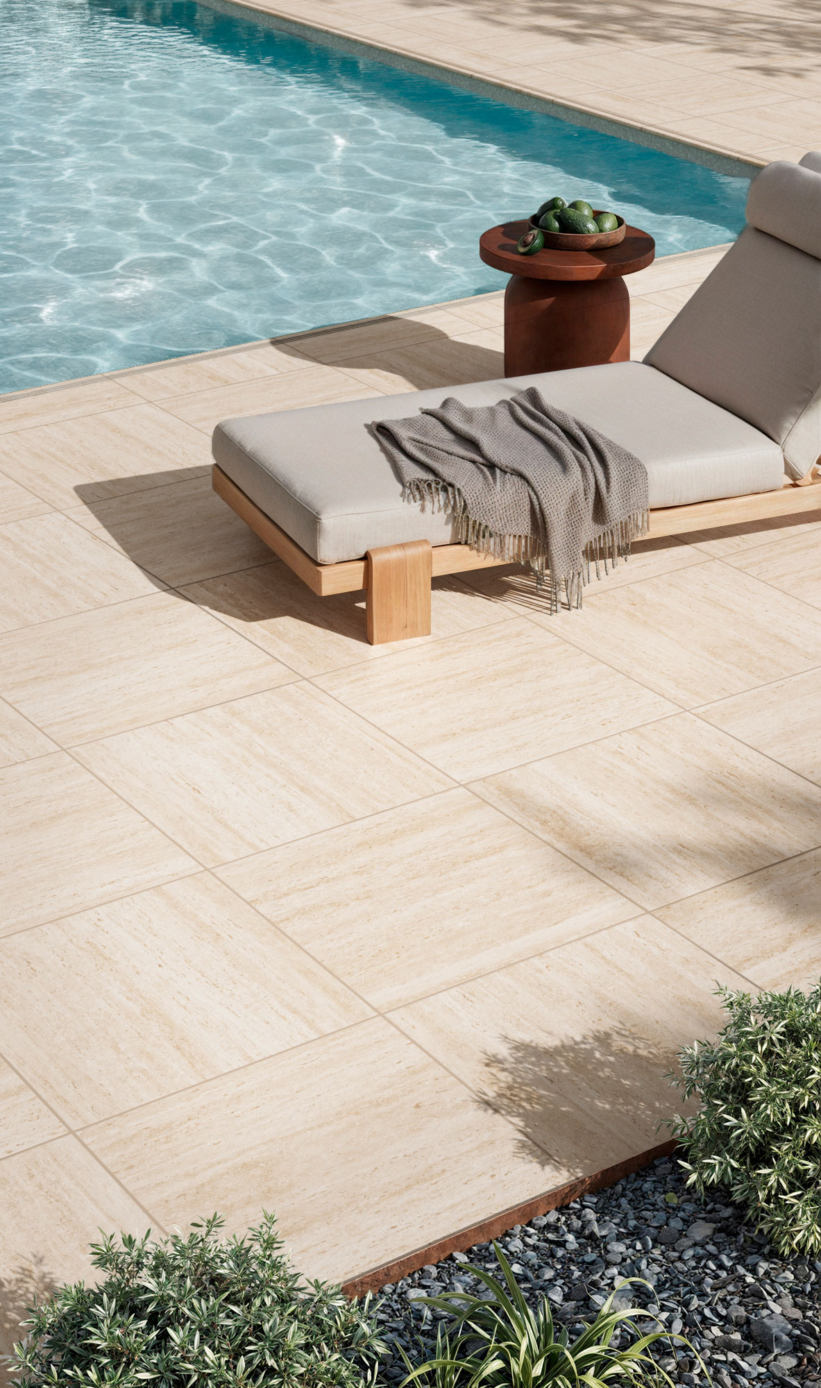 Travertino Ivory 24x24 Outdoor Porcelain Paver