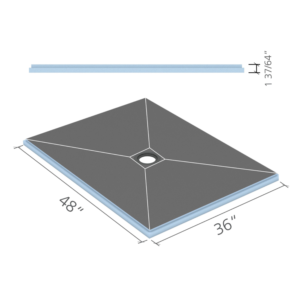 Product image for 3FTX4FT Fundo Shower Pan Primo Click Seal