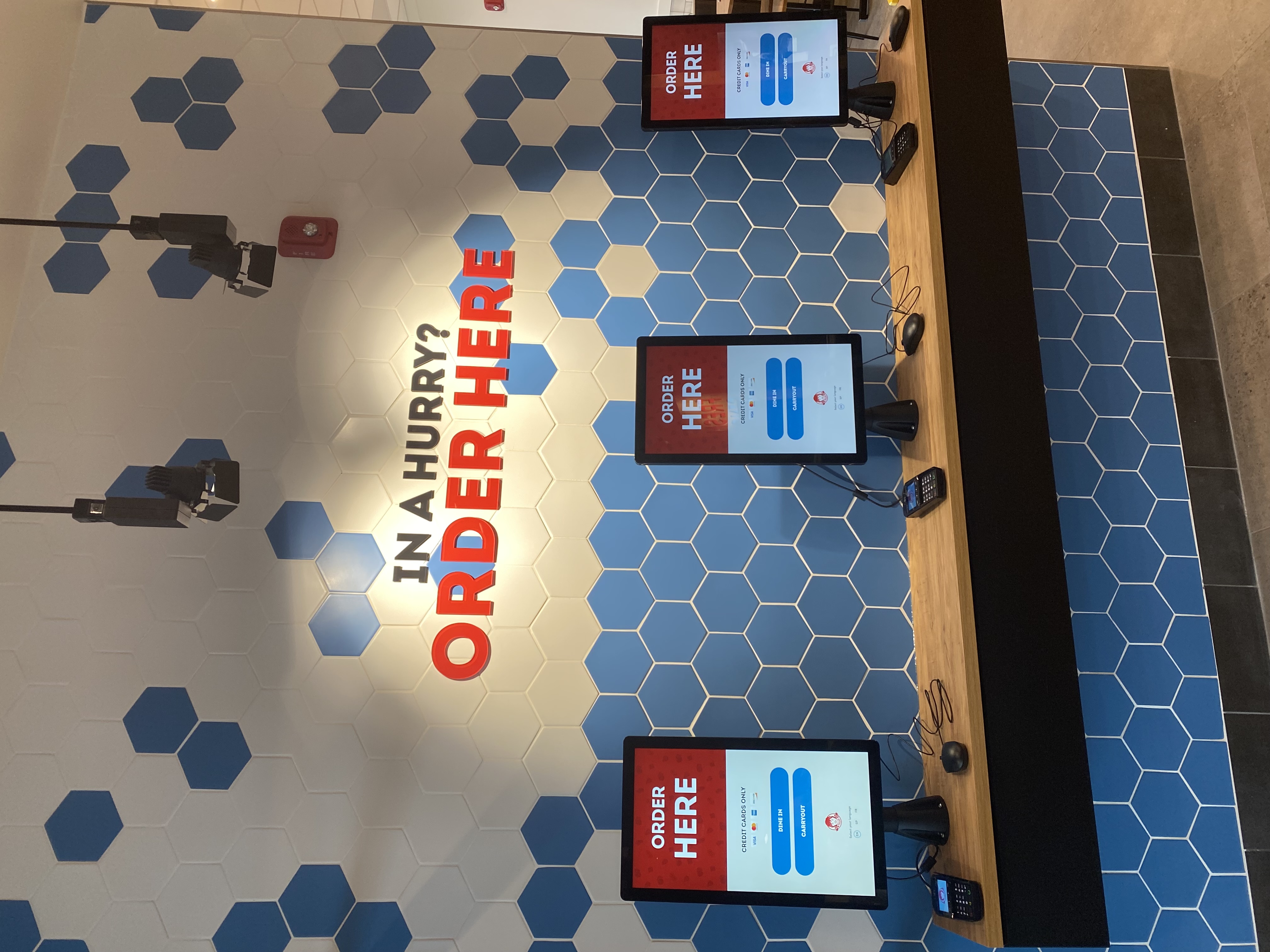 Wendy's - North Canton - Self Ordering Station with Tile Wall