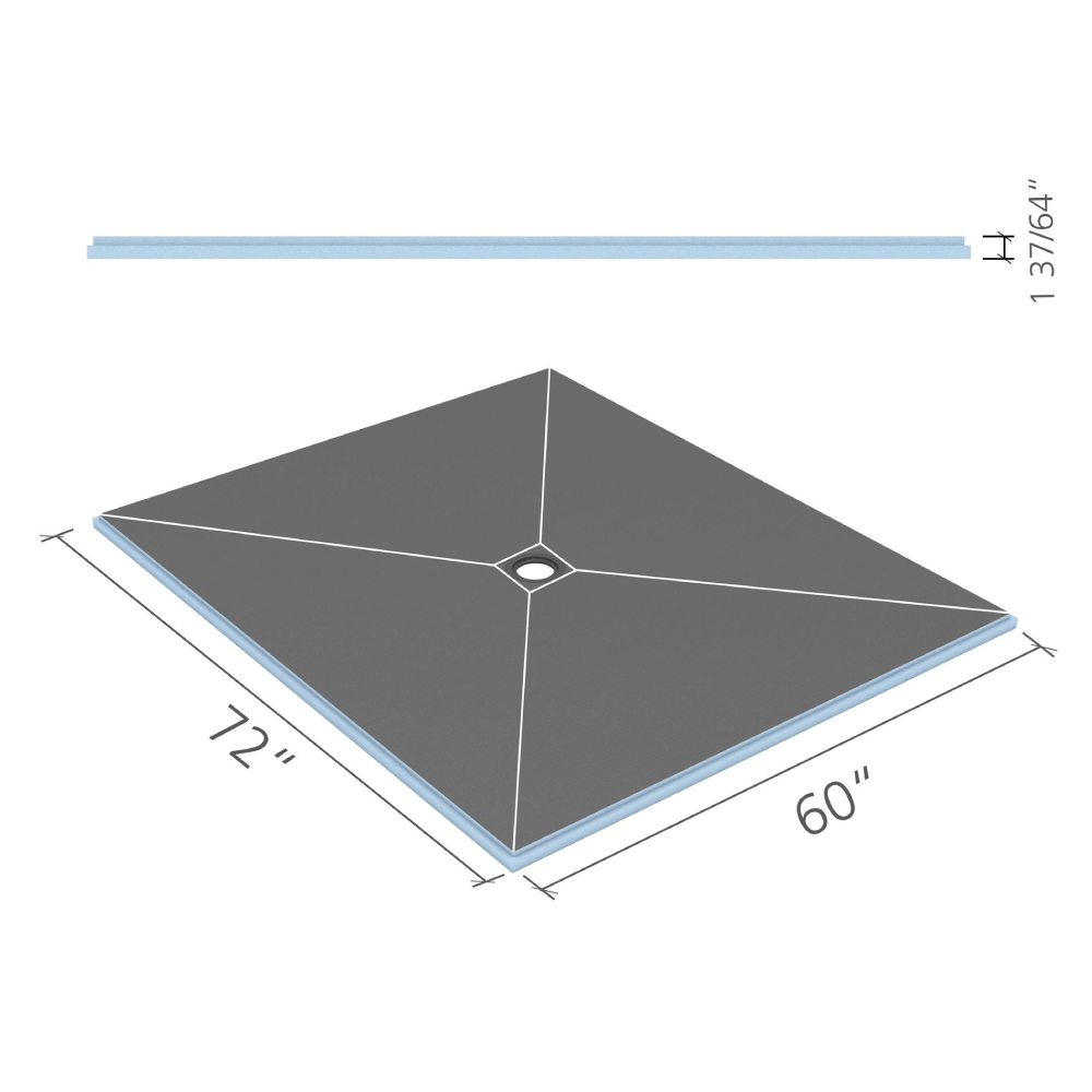 Product image for 5FtX6FT Fundo Shower Pan Primo Click Seal
