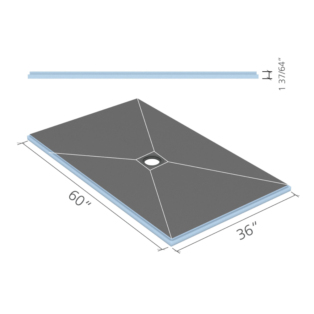 Product image for 3FTX5FT Fundo Shower Pan Primo Click Seal