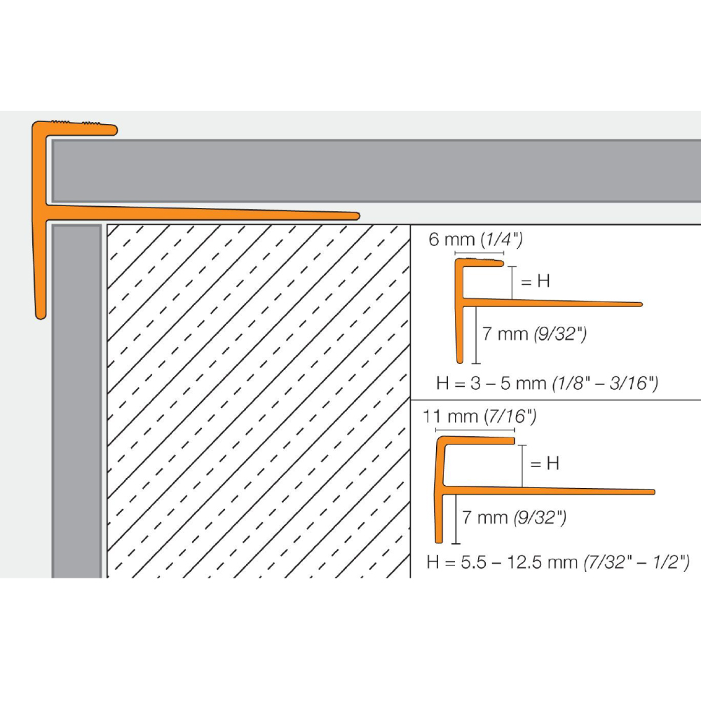 Vinpro-Step-R 17/64IN Alum Brush Bronze