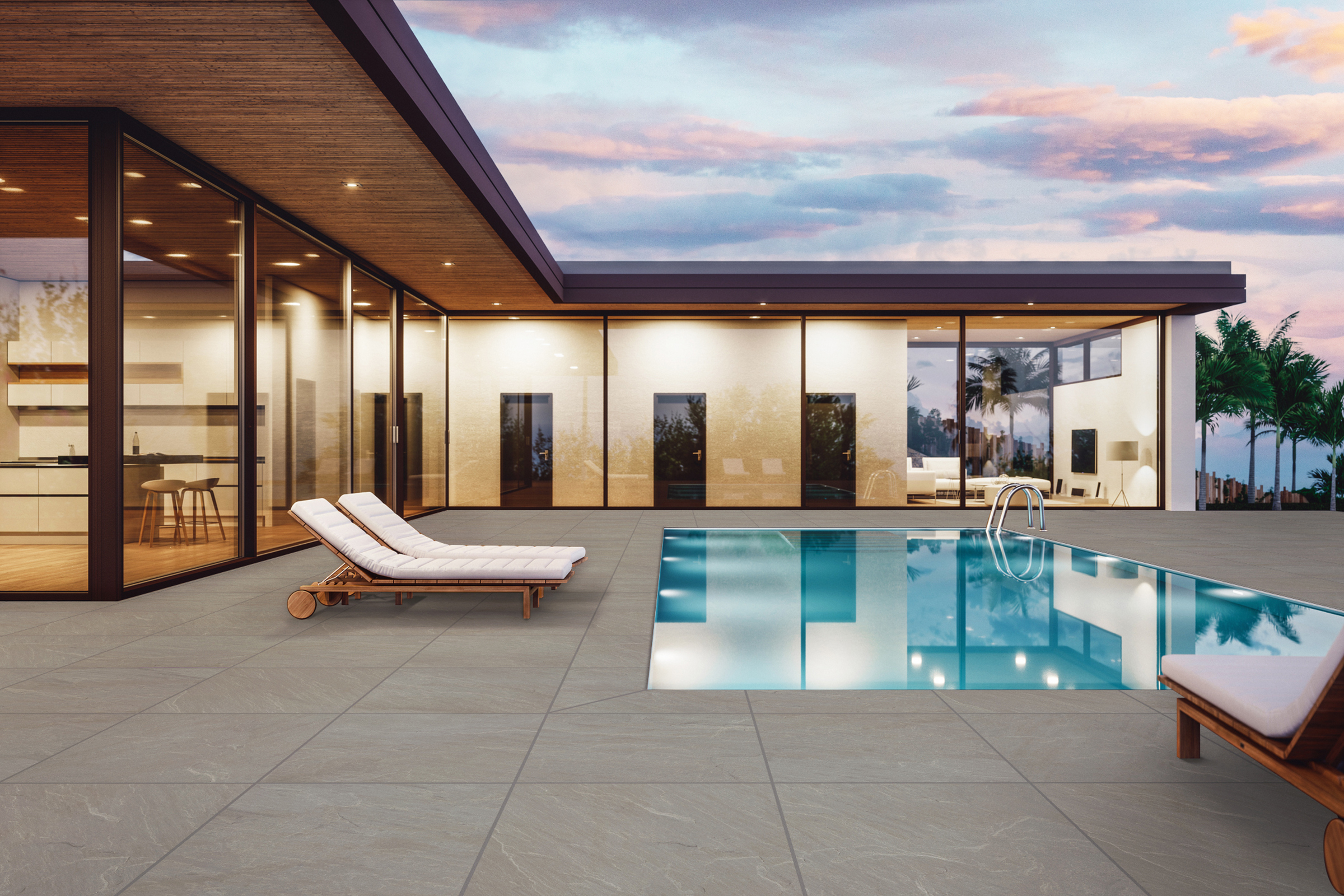 Cleft Porcelain Pavers Blue Lake 24x24