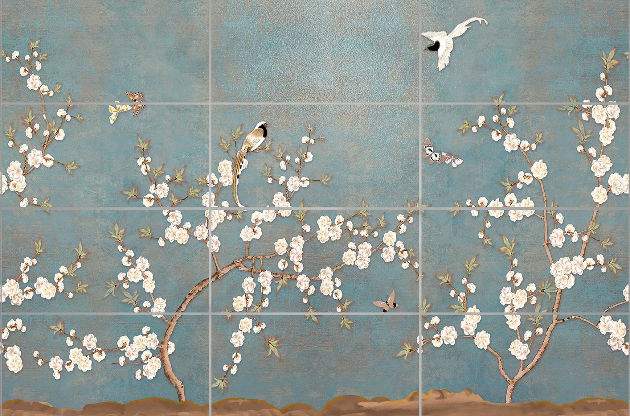 Camellia Mural - T-174292-RGN-PRSB-DTCAMMUR-6X12-LUSLI