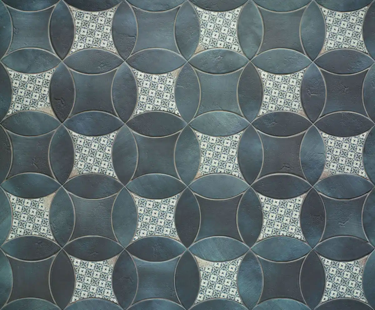 Nexus-and-Leaf-Midnight-Blue-Matte-with-Deco-InstallROOM