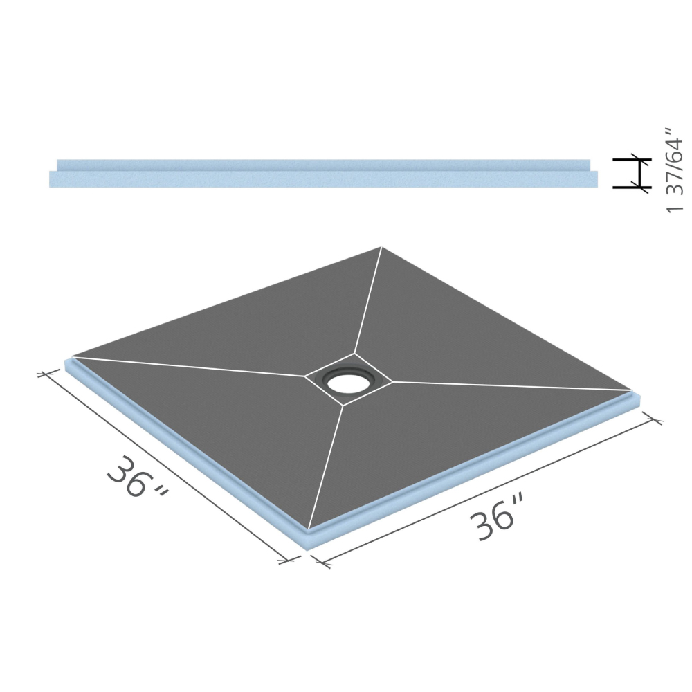 Product image for 3FTX3FT Fundo Shower Pan Primo Click Seal