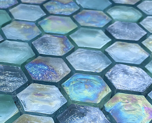 Mosaics - T-155627-MX-GRN-WT-MOS1HEX-GLS