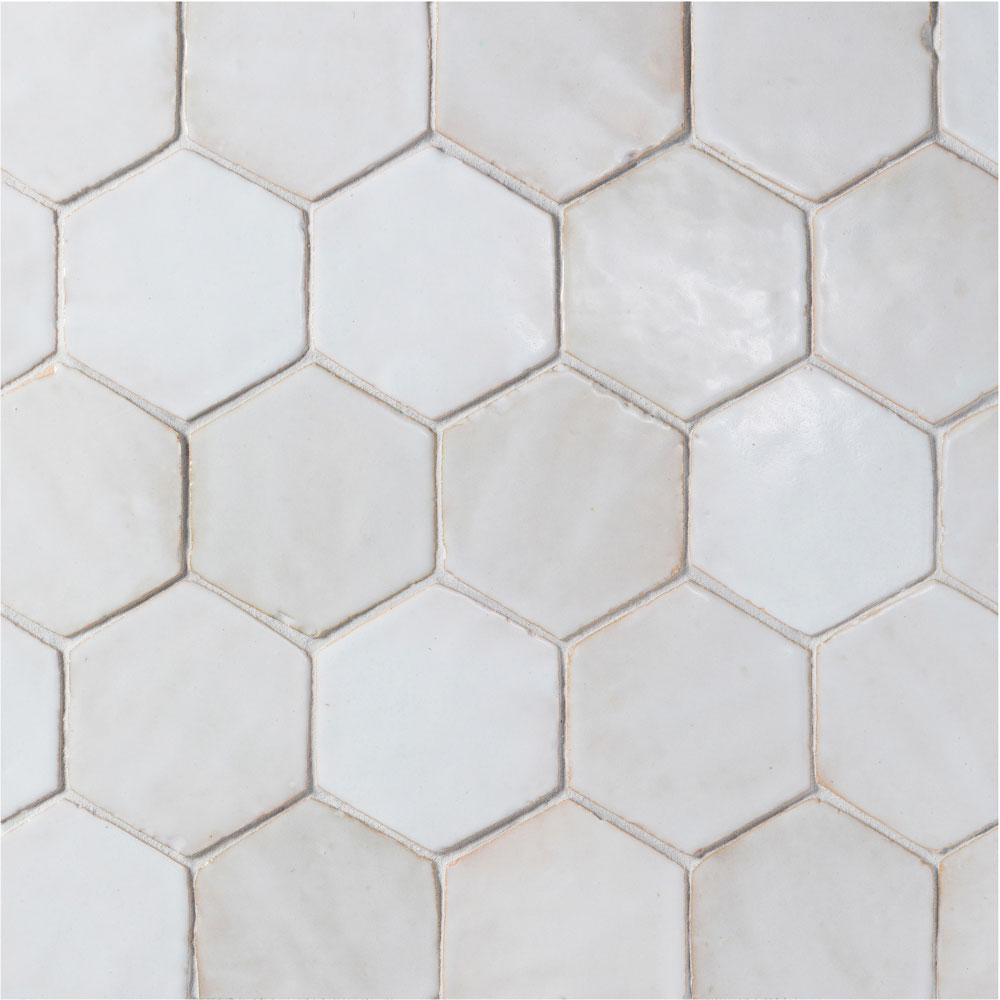 zel nouveau hexagon fez white gloss