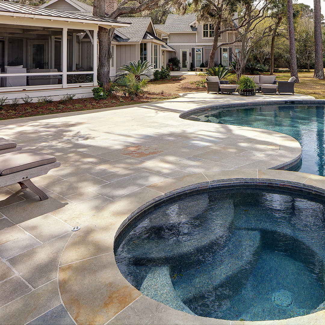 Golden Wheat 24x24 Tumbled Limestone Paver