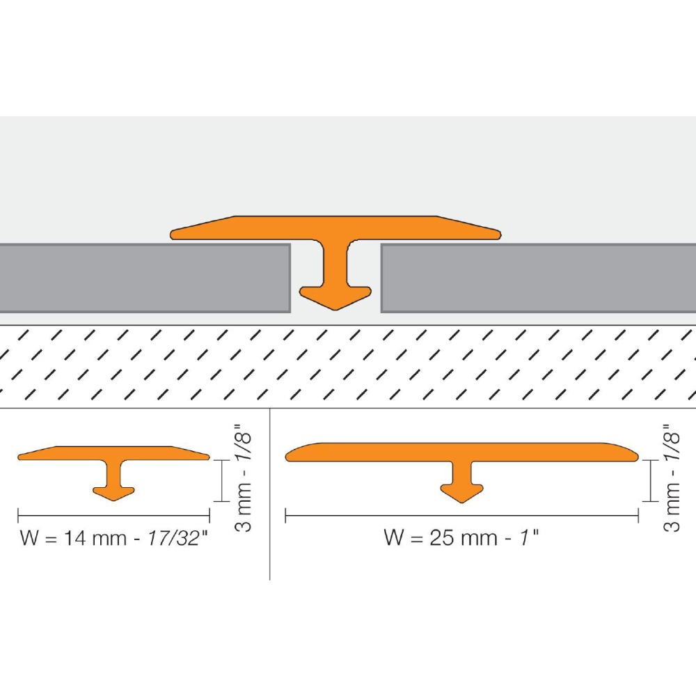 Vinpro-T 1IN Wide Transition Alum Brushed Chrome