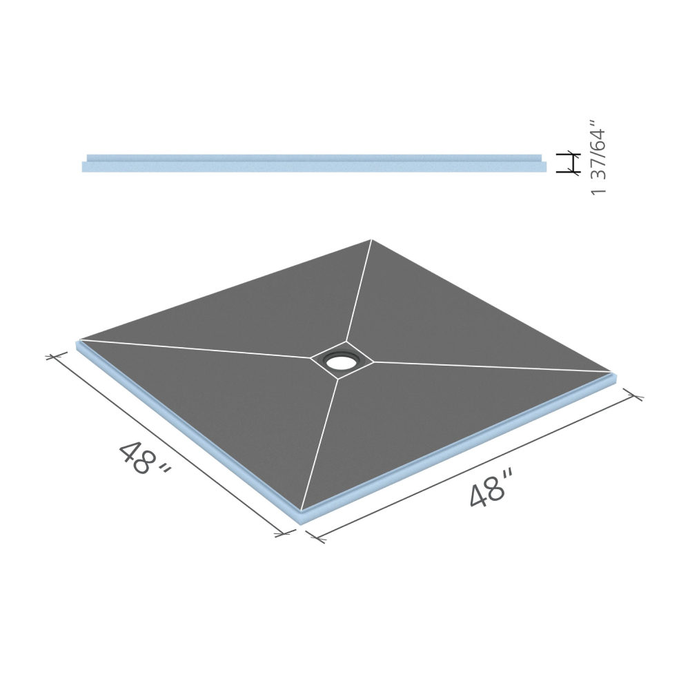 Product image for 4FTX4FT Fundo Shower Pan Primo Click Seal