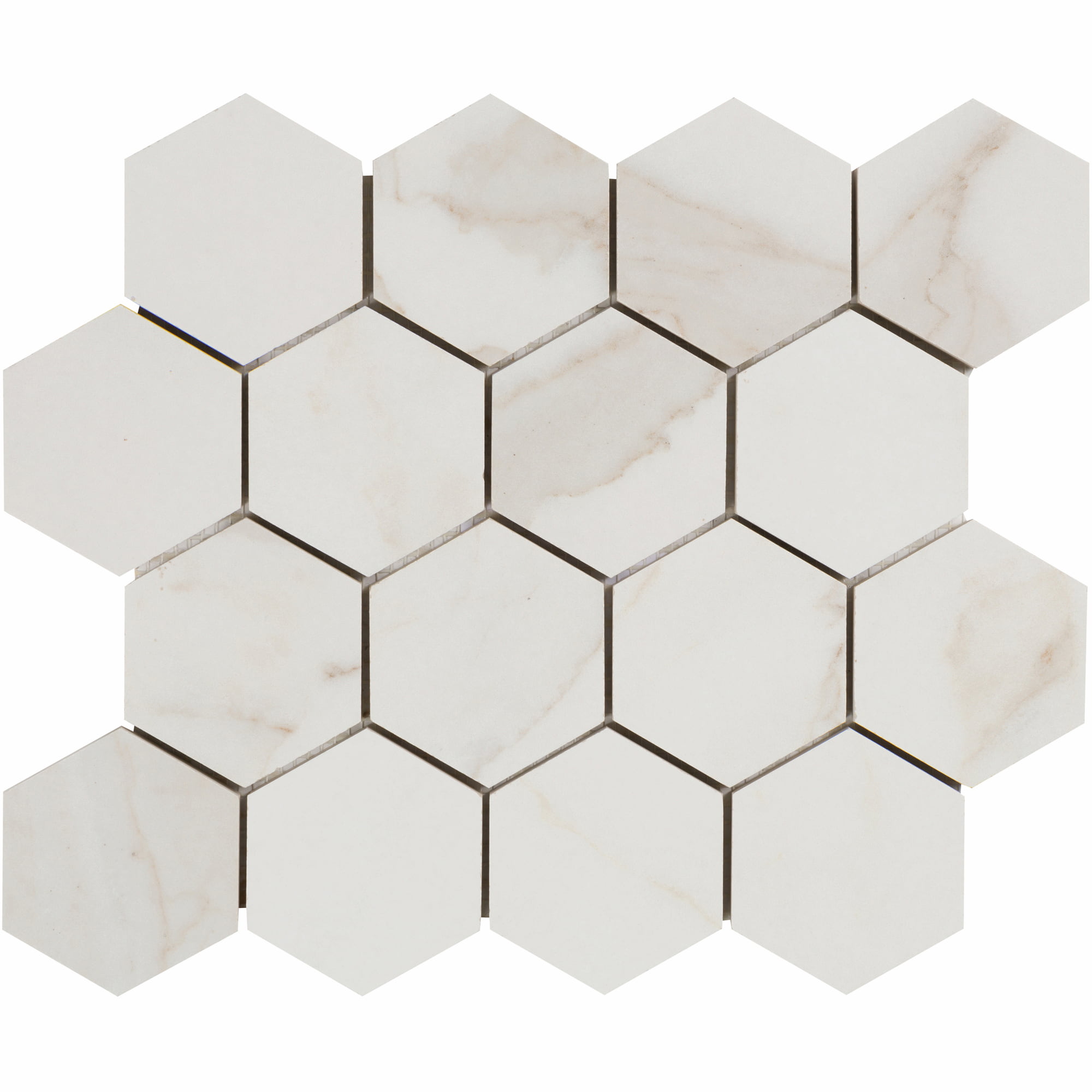 Calacatta Porcelain - T-6000-CALAP-W-FT-MOS3HEX-M