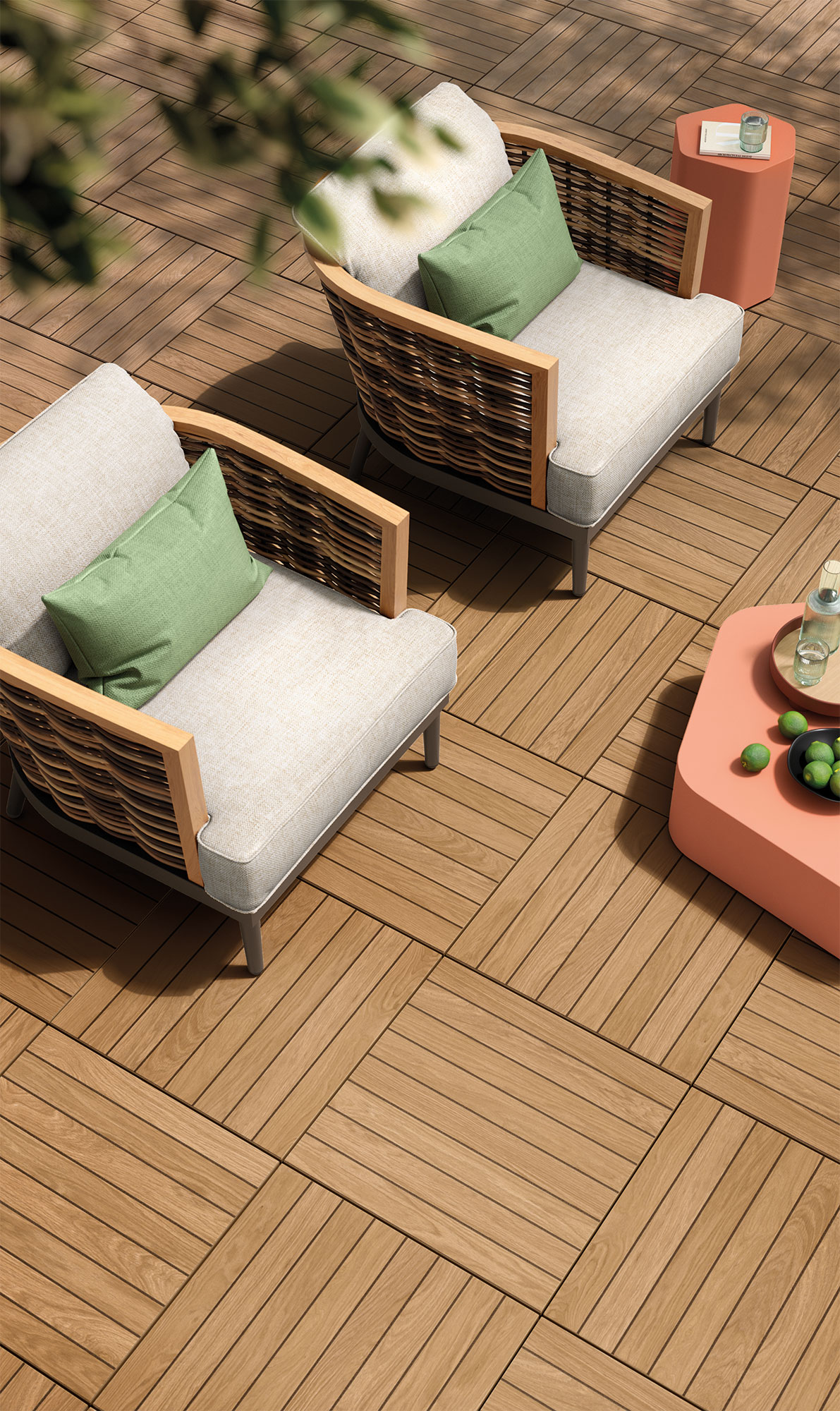 Memory Teak Caramel 24x24 Outdoor Porcelain Paver
