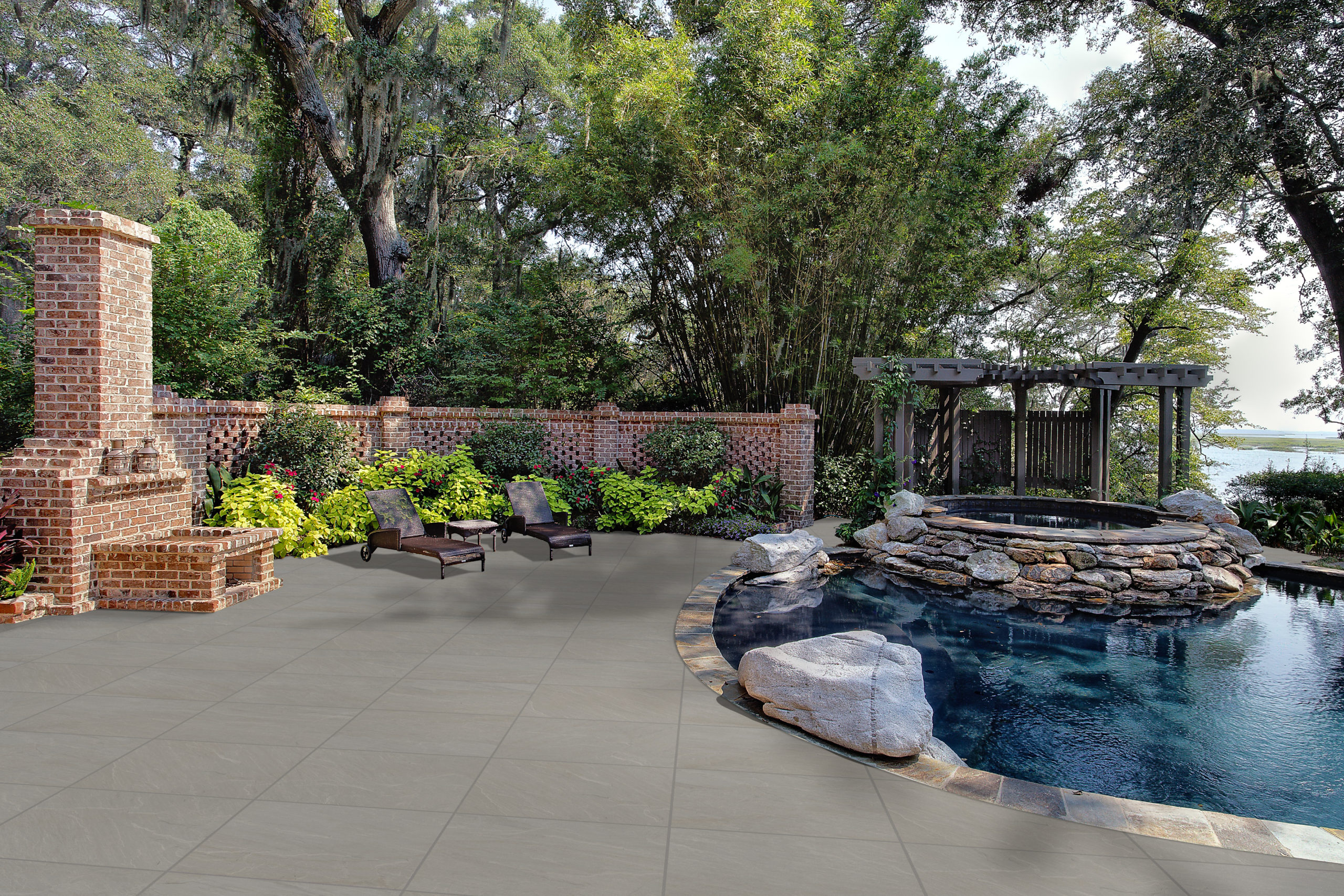 Cleft Porcelain Pavers Blue Lake 24x24