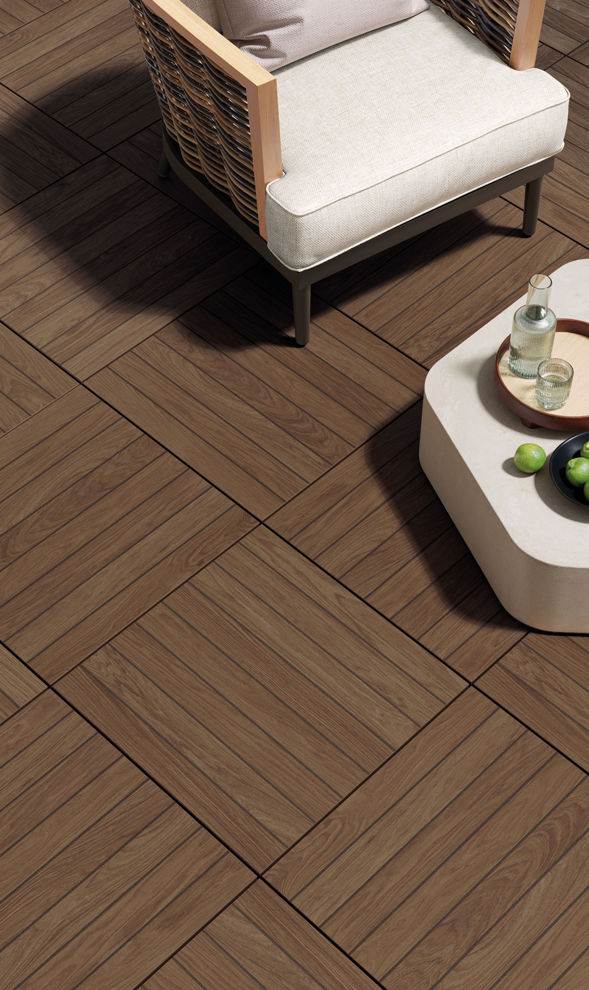 Memory Teak Umber 24x24 Outdoor Porcelain Paver