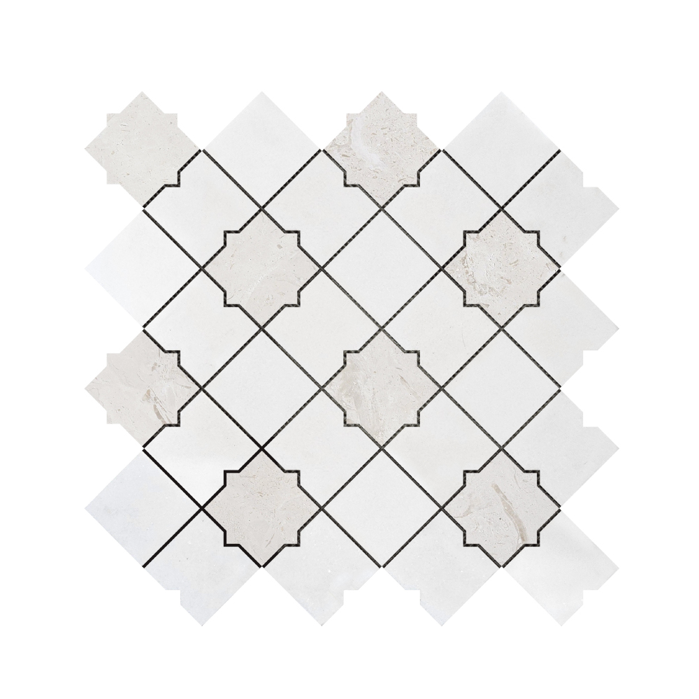 Marble Mosaics - T-155627-MSC-MAMI194-WT-MOSSTSQ-M