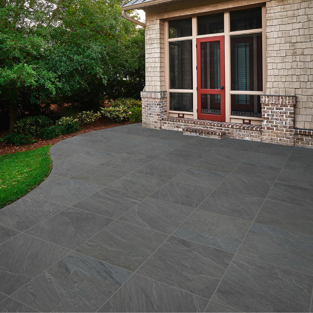 Cleft Porcelain Pavers Glacier Black 24x24
