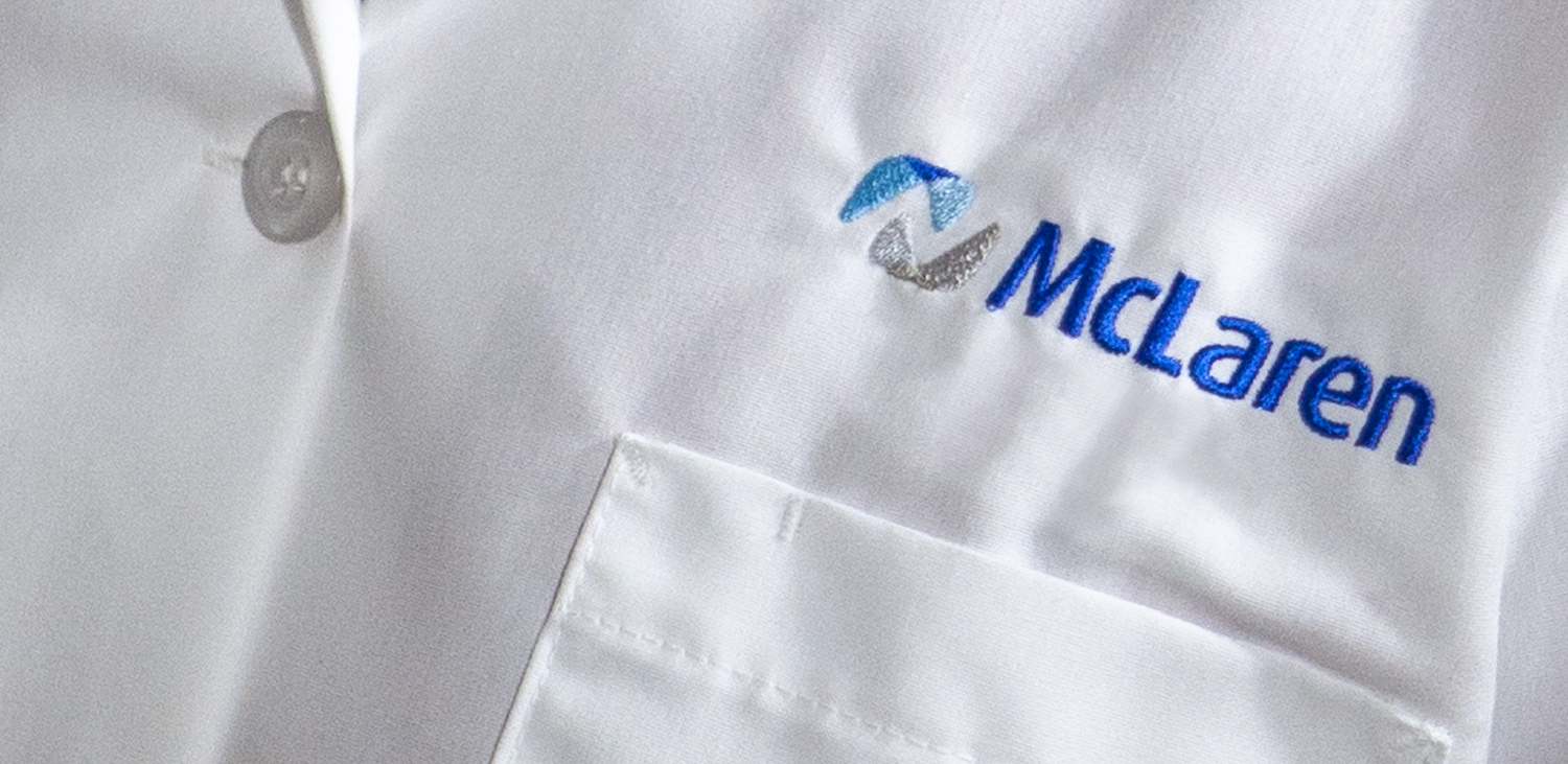 McLaren logo on a Lab Coat