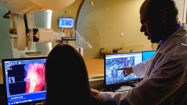 Dr Gayar reviewing scans