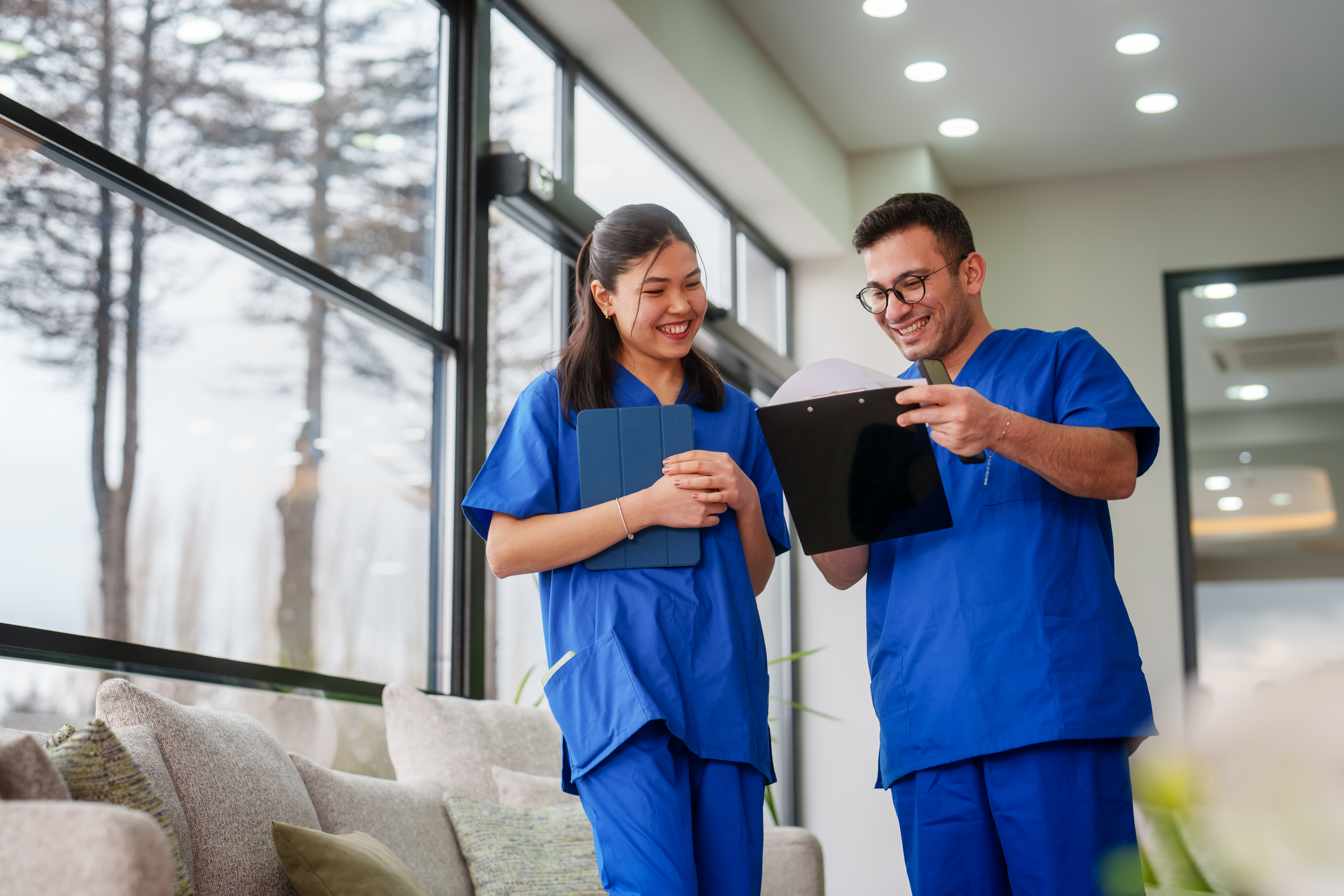 Nurses talking with each other
