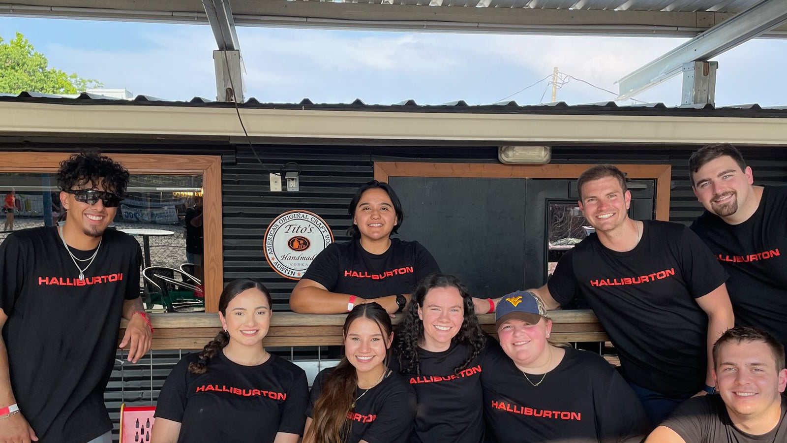 Monica with a group of interns