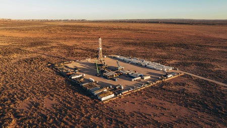 Rig site in Vaca Muerta.