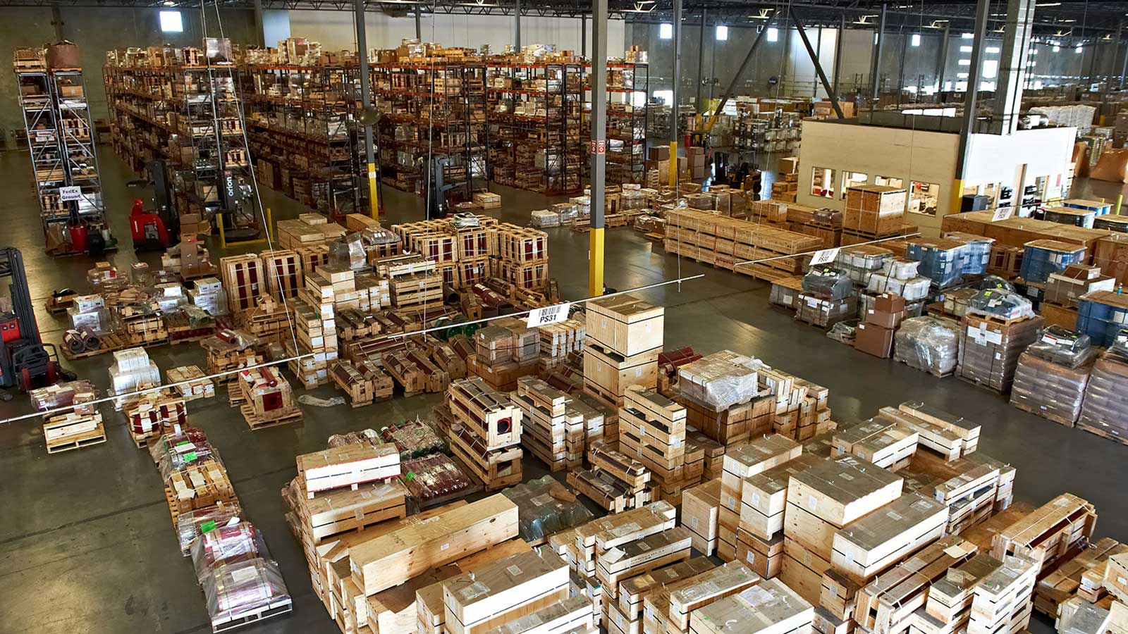 Warehouse full of equipment