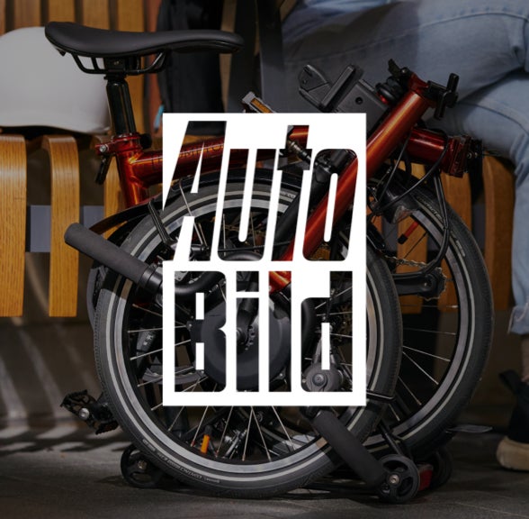 Autobild logo over an image of a folded Brompton T Line