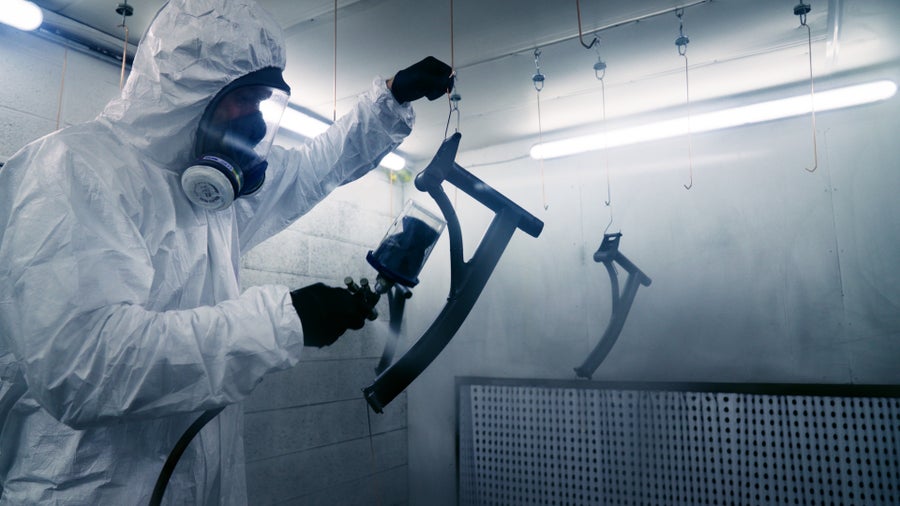 Zoomed in detail of Cerakote coating