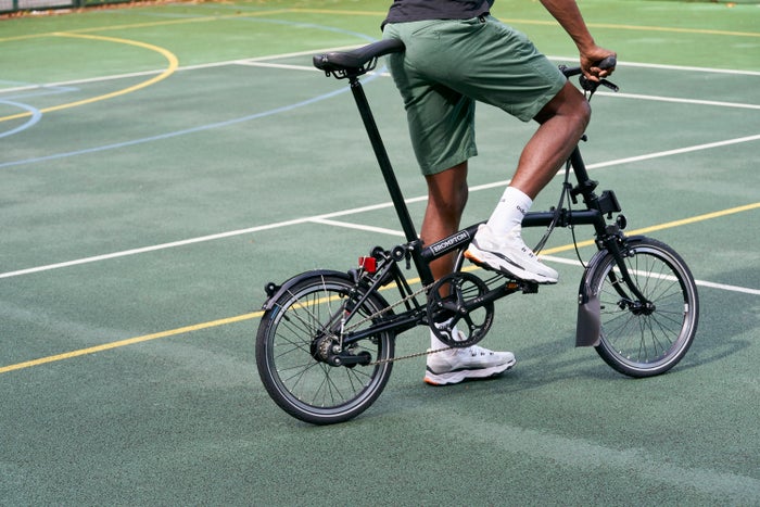 brompton on a sports court