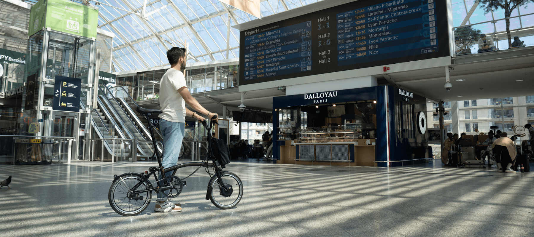 Brompton on a Paris train