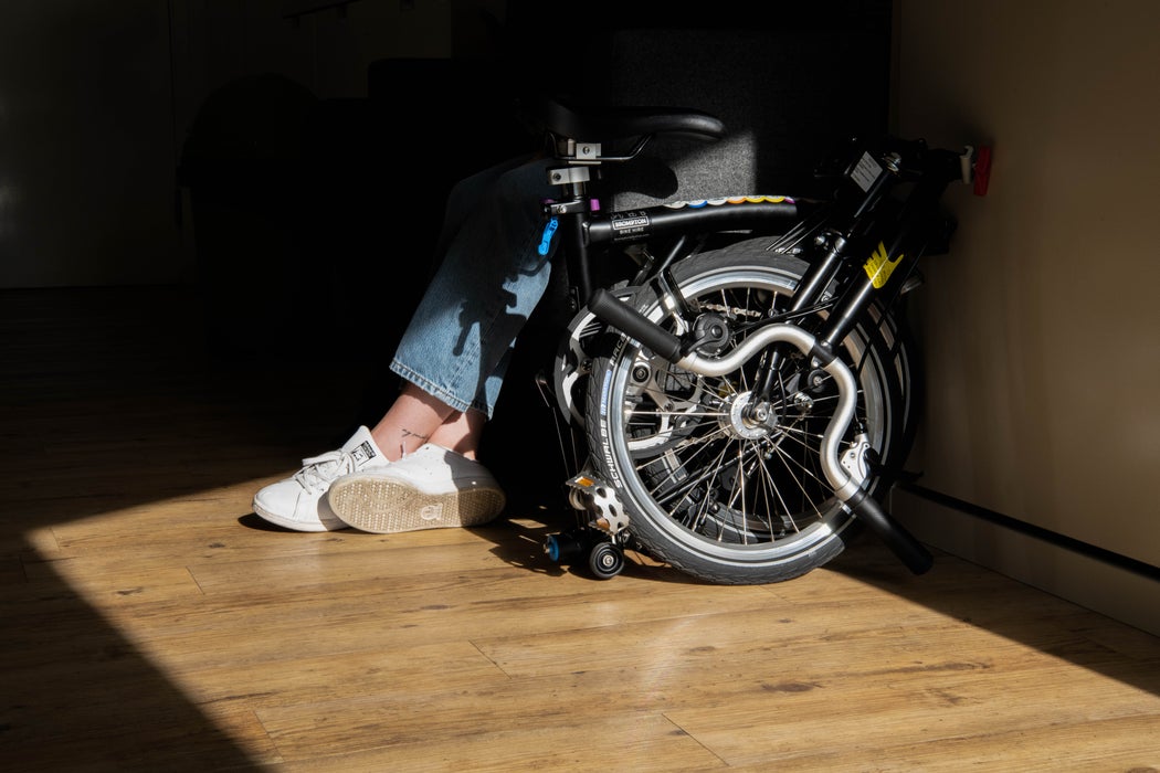 Zusammengeklapptes Brompton-Fahrrad