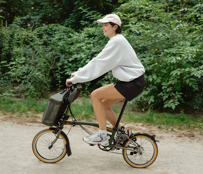 Content creator Lucy Bohr on the Brompton x Bear Grylls bike