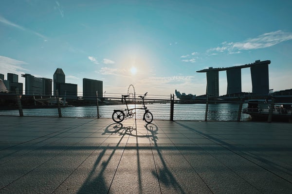 Brompton with Singapore skyline