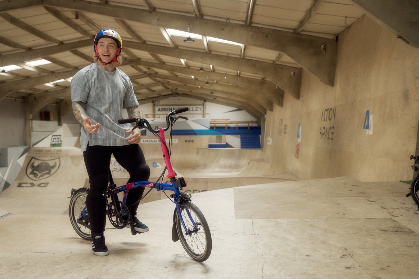 Kieran Reilly, Team GB Freestyle BMX rider, on the Brompton Paris Edition folding bike