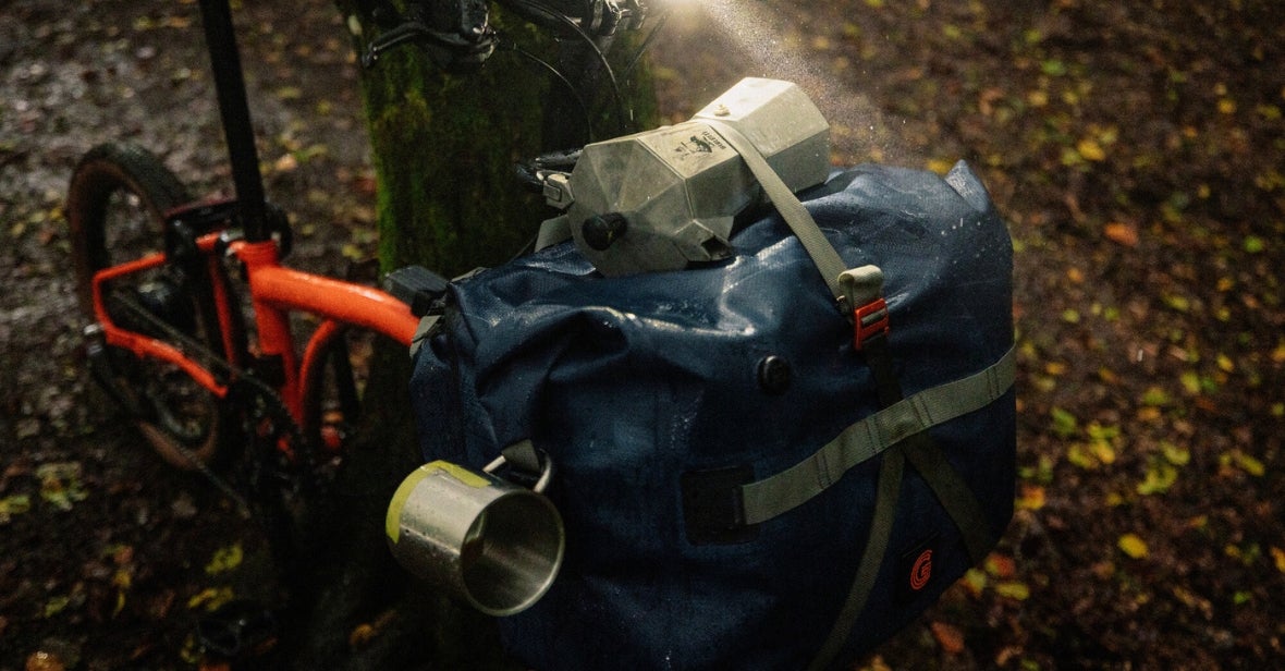Close up of G Line bag with Bialetti on top